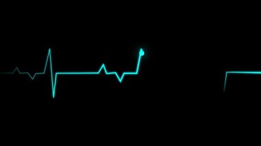 Siyah arkaplanda nabzı atan kalbin dijital illüstrasyonu