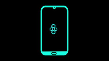 vektör neon telefon simgesi