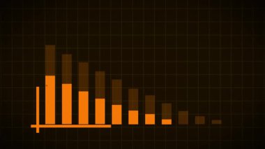 Siyah arkaplanda grafik simgesi olan altın külçeler. Muhasebe ve büyüme. vektör.
