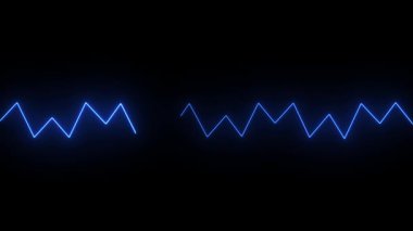 Siyah arkaplanda mavi neon dalgası