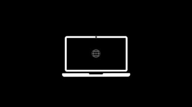 Bilgisayar monitörü simgesi. düz tasarım biçimi.