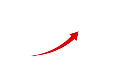 Kırmızı ok işareti beyaz arkaplanda izole edildi. Ok sembolü. vektör illüstrasyonu