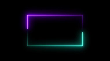 parlayan neon dikdörtgen çerçeve.