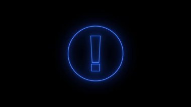 Neon simgesi. mavi parlayan ünlem işareti