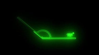 Parlayan neon çizgi masa lambası simgesi siyah arkaplanda izole edildi. Masa lambası. Renkli taslak konsepti. vektör illüstrasyonu