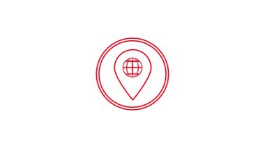 Bir kırmızı renk simgesinin dairesinin basit ana hatlı vektör çizimi