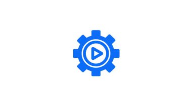 dişli logo simgesi vektör çizim şablonu