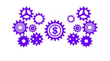 Beyaz zemin üzerine mavi Dişliler