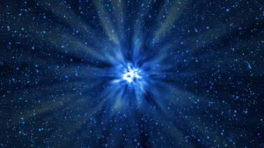 Yıldız alanıyla birlikte uzayda mavi yıldız