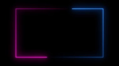 Neon ışık çerçevesi. vektör illüstrasyonu