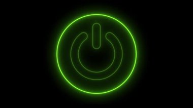 Yeşil neon ışığın simgesi. vektör illüstrasyonu