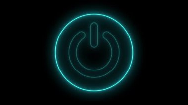 Parlayan neon hattı uydusu ve mavi arkaplanda izole edilmiş yıldız ikonu. Renkli taslak konsepti. vektör