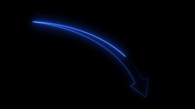 Siyah arkaplanda neon ok işareti