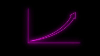 Siyah arkaplanda izole edilmiş pembe neon ok simgesi. yön sembolü. Navigasyon işaretçisi işareti. vektör illüstrasyonu