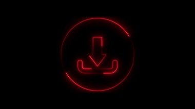 Parlayan neon çizgili el simgesi siyah arkaplanda izole edildi. El çizimi taslak kavramı. Renkli taslak konsepti. vektör