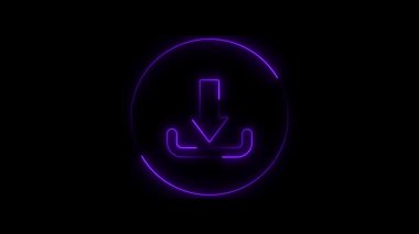 Siyah arka planda izole edilmiş bir ikonun içinde kalbi olan parlak neon çizgisi insan kafası. Renkli taslak konsepti. vektör.