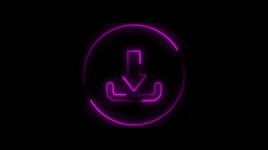 Neon ışıklı ikon. Parlayan yıldırım ikonu. Şimşekli yıldırım işareti. Şeffaf arkaplanda parlayan ışık simgesi. vektör