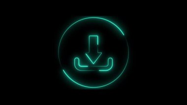 Parlayan neon hattı kara zemin üzerinde su damlası simgesi izole edildi. Renkli taslak konsepti. Vektör