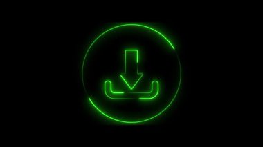 Yeşil neon ışığı işareti tutan bir elin sembolü.