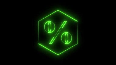 yeşil neon sembolü yüzde