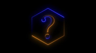 Neon ışıklı soru işareti. vektör illüstrasyonu