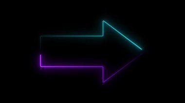 Neon ok işareti. 3d oluşturma.