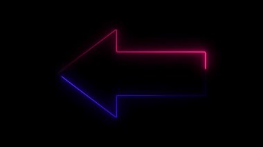 parlayan neon ok işareti