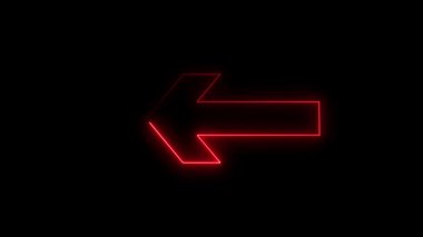 Karanlık arkaplanda neon ok simgesi. 3d oluşturma.