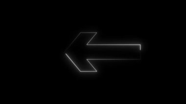 Ok işareti. Neon ışığı altında koyu arkaplanda beyaz simge.