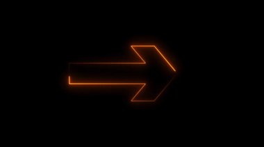 Siyah arkaplanda parlayan neon ok işareti