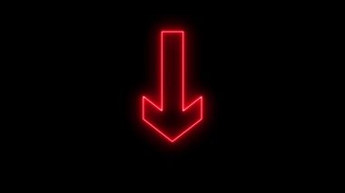 parlayan neon ok yukarı.