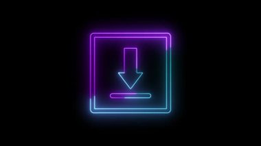 Ok şeklinde neon tabela. 3d oluşturma.