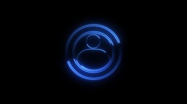 parlayan mavi neon daire yazı tipi harfi o 3 boyutlu resimleme siyah arkaplan üzerinde