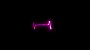 Siyah arkaplanda parlayan neon kalp