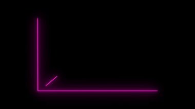 Parlayan neon çizgi ok simgesi siyah arkaplanda izole edildi. Ok başı sembolü. İşaretçi işareti. Renkli taslak konsepti. vektör