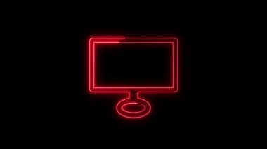 Neon ışığı. kırmızı çerçeve. Parlayan kırmızı işaret.