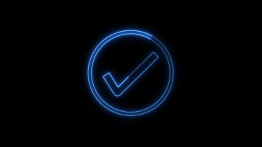 Mavi işaretli neon tabela, 3 boyutlu illüstrasyon