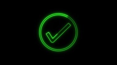 yeşil neon daire simgesi