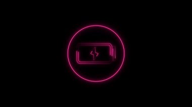 Siyah zemin üzerinde anahtar simgesi olan parlak neon çizgili kapı. Renkli taslak konsepti. vektör illüstrasyonu.