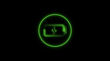 yeşil neon sembolü bir çemberin simgesi ile bir sayı