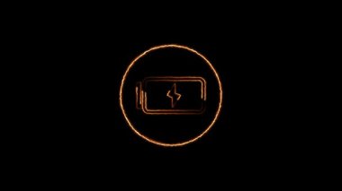 Siyah arkaplanda parlayan neon saat simgesi