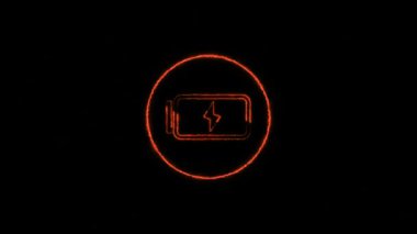 Siyah arkaplanda kırmızı neon çember