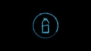 Neon lambası ikonu. Mavi neon sembollü parlayan işaret.