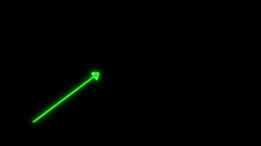 Koyu arkaplanda yeşil ok sembolü. 3d oluşturma.