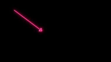 Neon ışıklı ok işareti. 3d oluşturma.