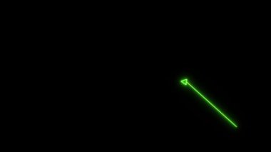 neon glowing arrow on black background.