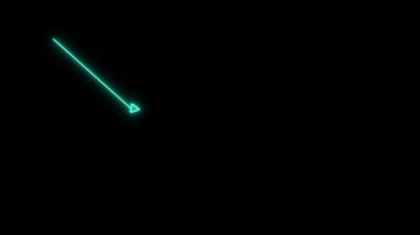 koyu arkaplanda soyut parlayan neon ok işareti.