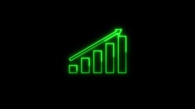 Yeşil okun neon simgesi