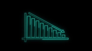 Siyah arkaplanda neon simgesi, vektör illüstrasyonu