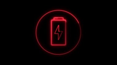 Koyu arkaplanda yıldırımlı kırmızı pil.